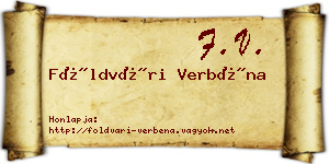 Földvári Verbéna névjegykártya